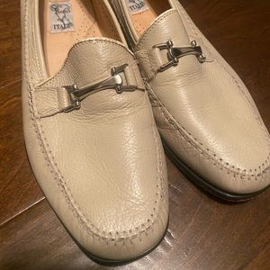 SAN REMO BEIGE LEATHER LOAFER MENS SHOE SIZE 12 M